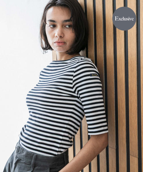 『別注』Le minor×UR　Rib short sleeve t-shirts