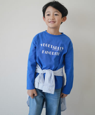 『WEB/一部店舗限定サイズ』ロゴプリントロングTシャツ(KIDS)