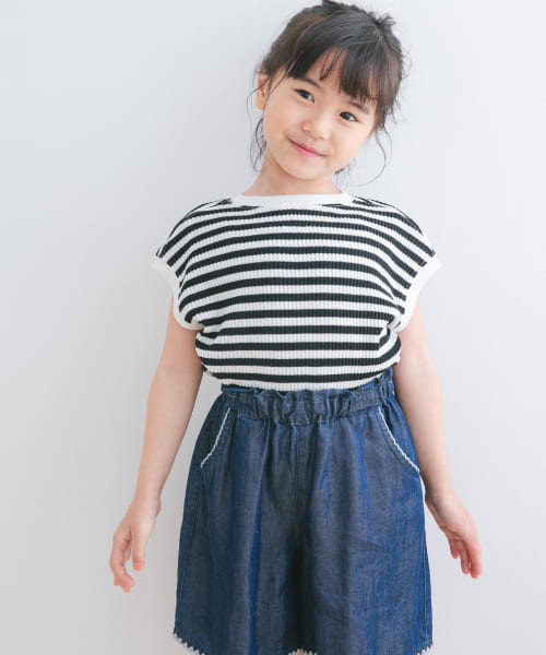 『WEB/一部店舗限定サイズ』変形ワッフルノースリーブプルオーバー(KIDS)