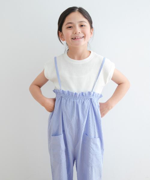 『WEB/一部店舗限定サイズ』変形ワッフルノースリーブプルオーバー(KIDS)