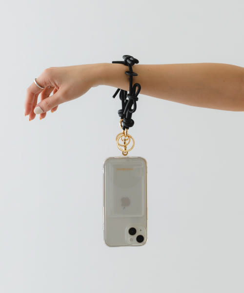 Hashibami　レザーリボンスマホハンドストラップ
