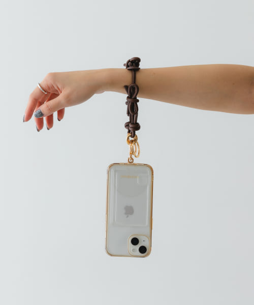 Hashibami　レザーリボンスマホハンドストラップ