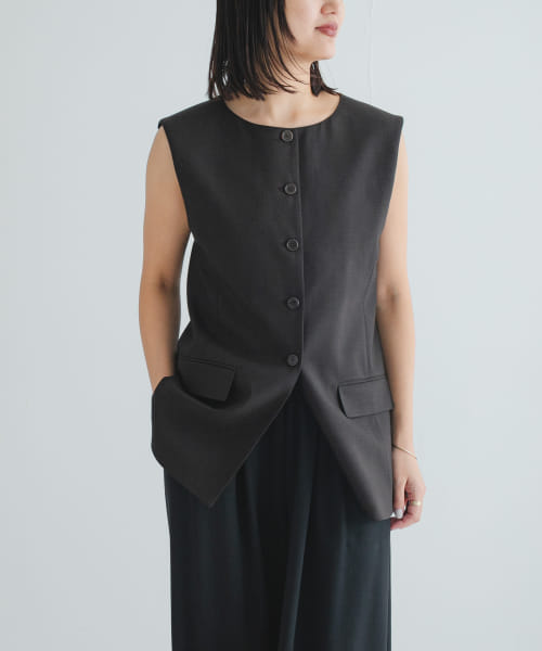 AMOMENTO　OVERSIZED BUTTON UP VEST