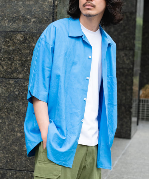 ARMY TWILL　Cotton Linen Slab Shirts