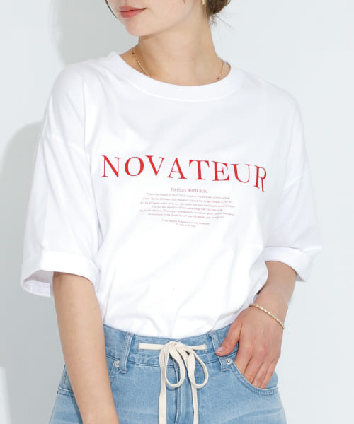SHELTECH ロゴプリントTシャツ