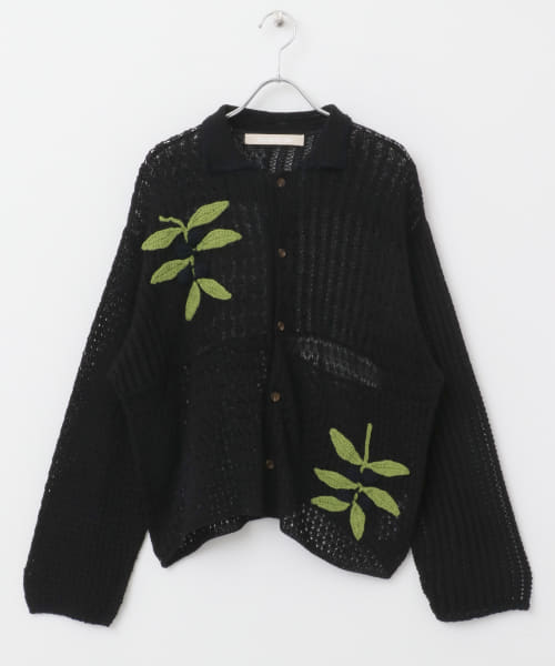leinwande　Olive Crochet Shirts