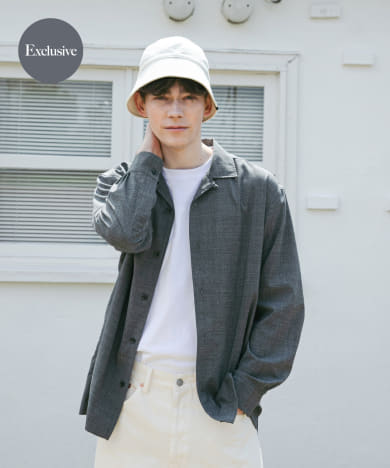 『別注』BROOKS BROTHERS×UR　OPEN COLLAR L/S SHIRTS