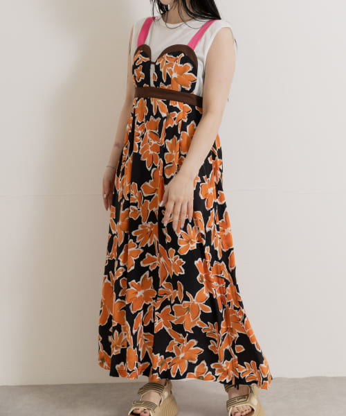 cwtch　DRAWSTRING FLOWER DRESS
