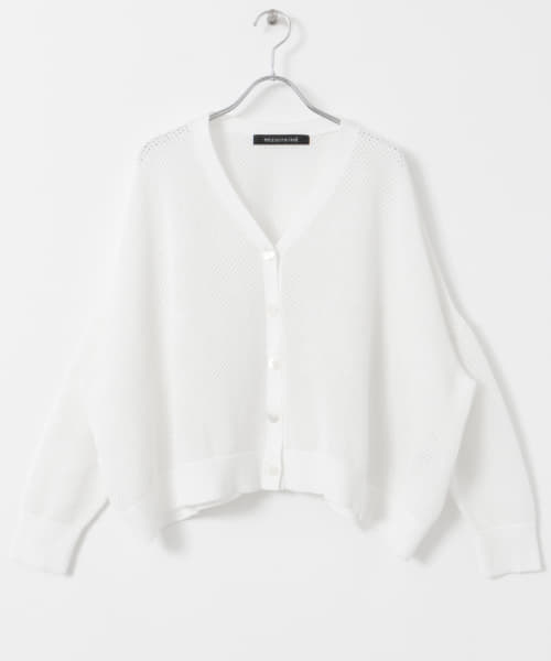 mizuiro ind　sheerpatterned Vneckcardigan