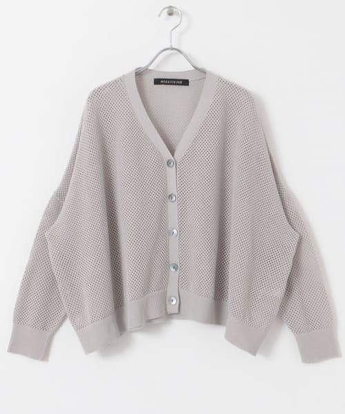mizuiro ind　sheerpatterned Vneckcardigan