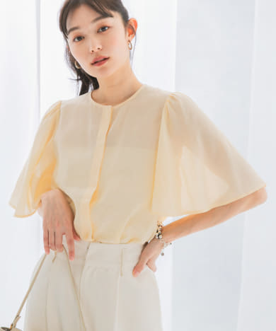 『WEB限定』ウォッシャブルギャザースリーブブラウス