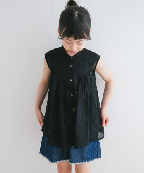 『親子リンク』コットンボイルV切替ブラウス(KIDS)
