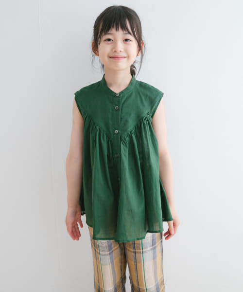『親子リンク』コットンボイルV切替ブラウス(KIDS)