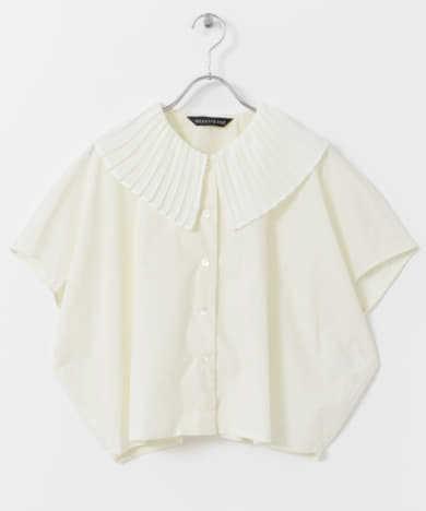 mizuiro ind　pleats collar shirts