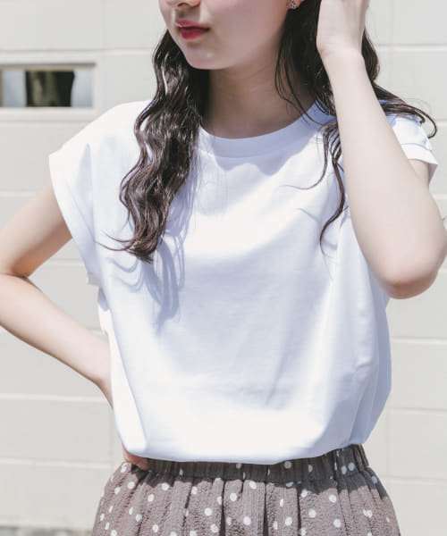 シルケットライクノースリーブTシャツ