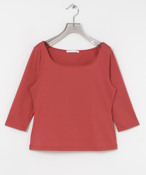 AMOMENTO　SCOOP NECK SHORT SLEEVE T-SHIRTS