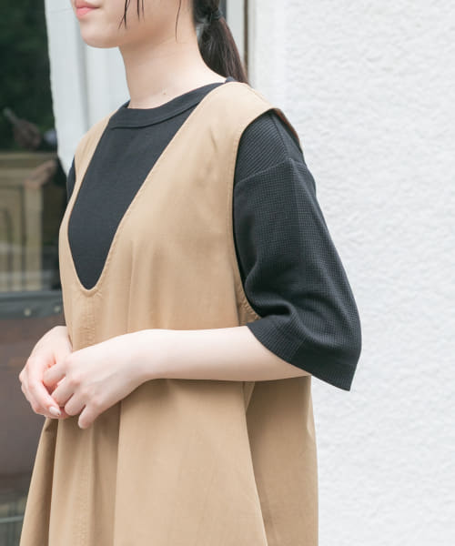 FORK&SPOON　ミニワッフル5分袖Tシャツ