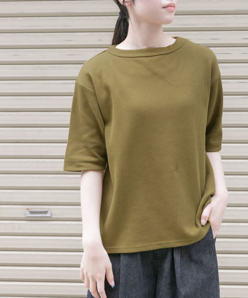FORK&SPOON　ミニワッフル5分袖Tシャツ