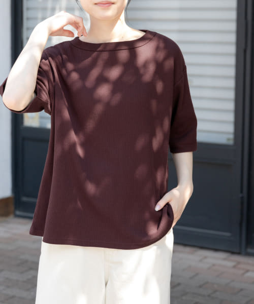 FORK&SPOON　ミニワッフル5分袖Tシャツ