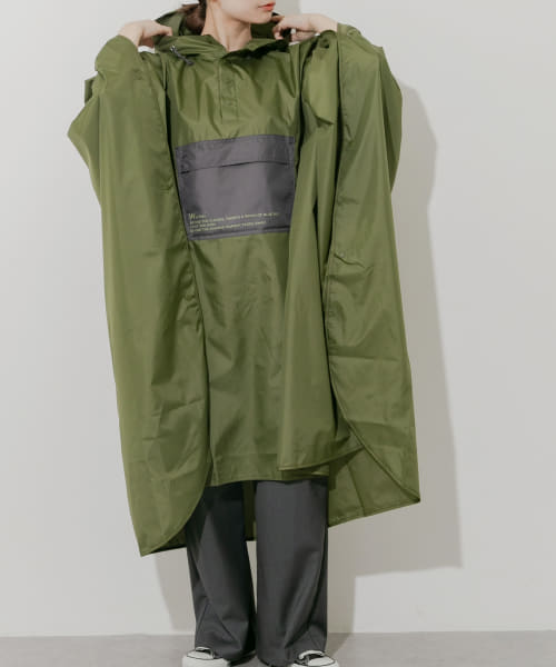Wpc.　ユニセックス バイカラーパッカブルポンチョ