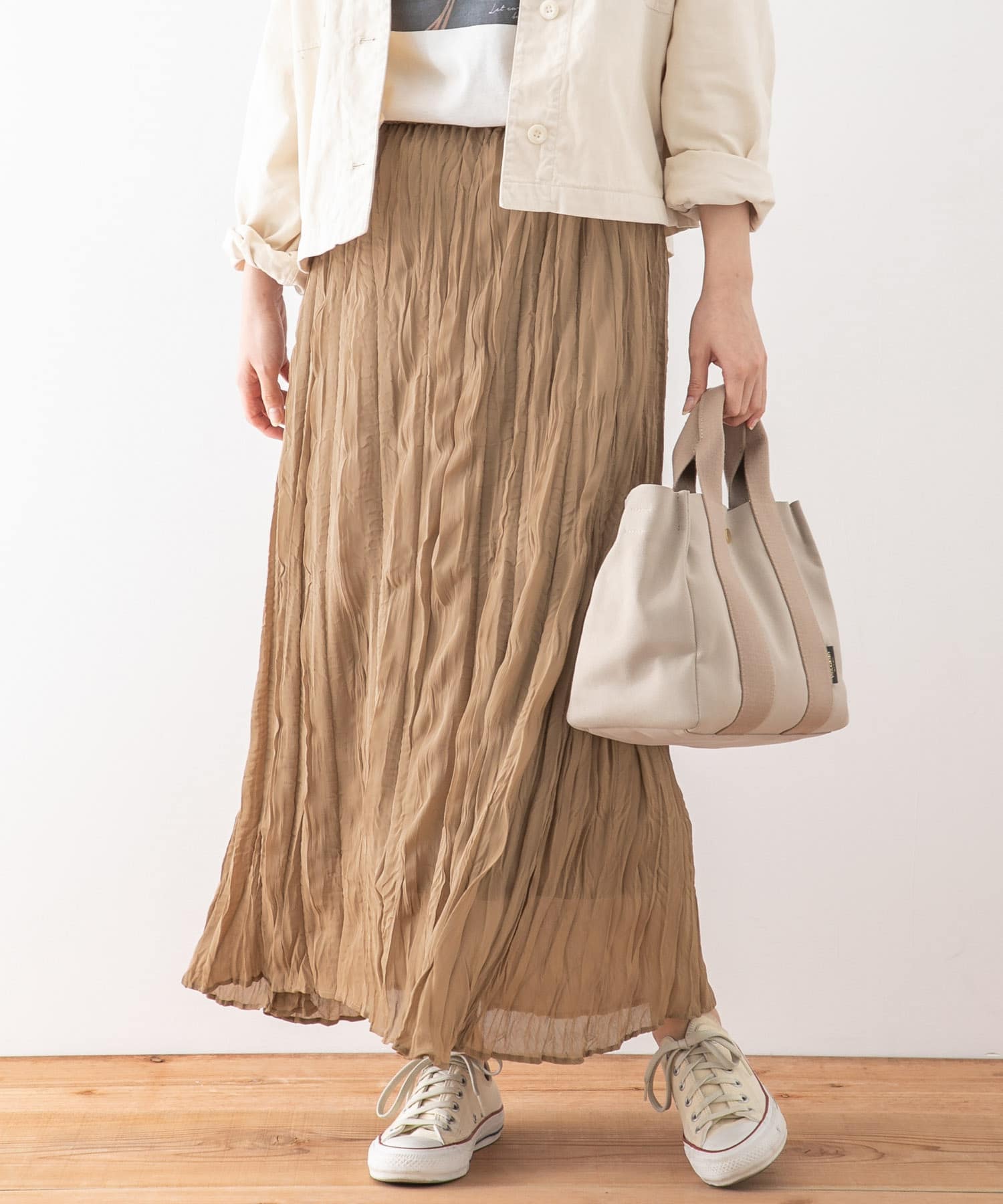 ロング スカート プリーツ シフォン