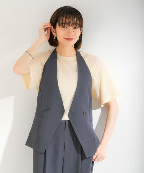 クルーネックシアーTシャツ