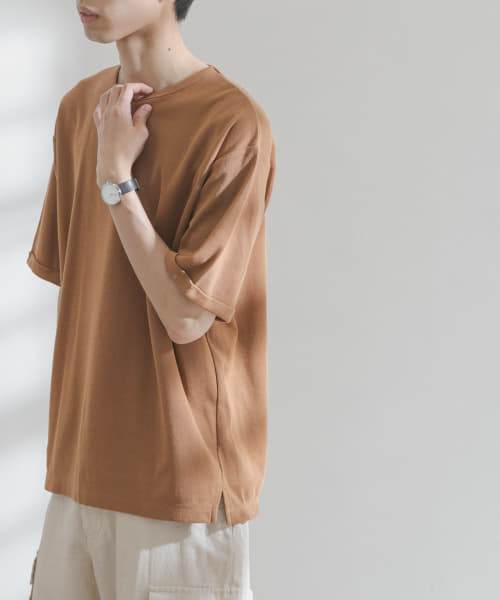FORK&SPOON　畦リブショートスリーブTシャツ
