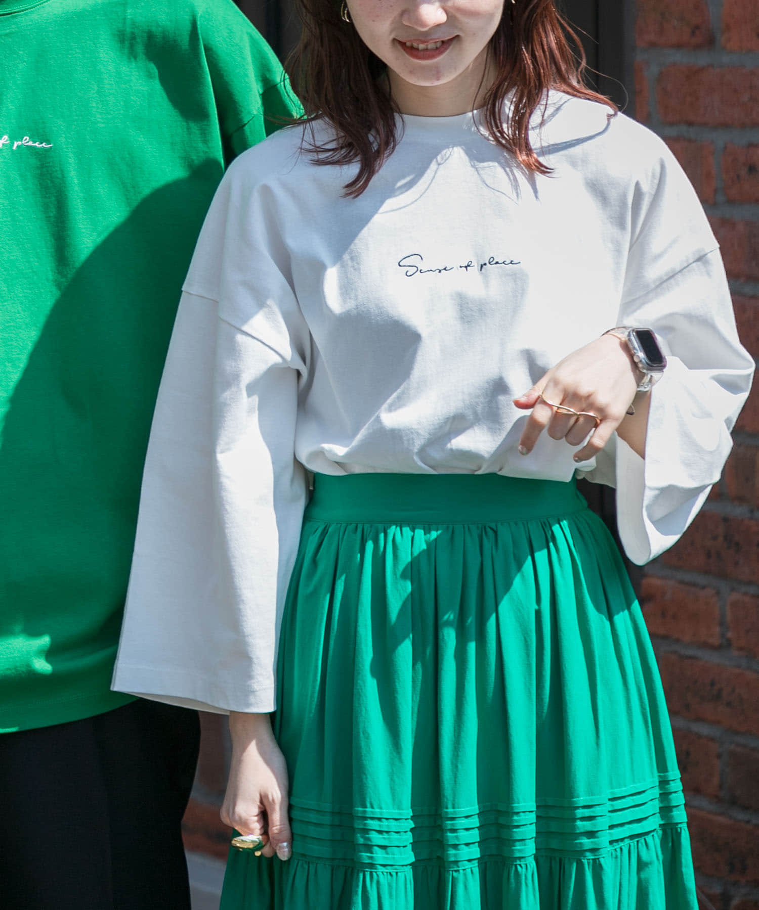 ユニセックス』シシュウエクストラルーズTシャツ(5分袖)[AA25
