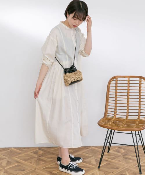 『UR TECH Smart Linen Touch』ウエストタックワンピース