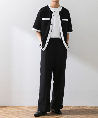 Couleur Meler sakasa　bicolor cardigan