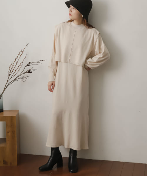 ストレッチレイヤードマーメイドワンピース