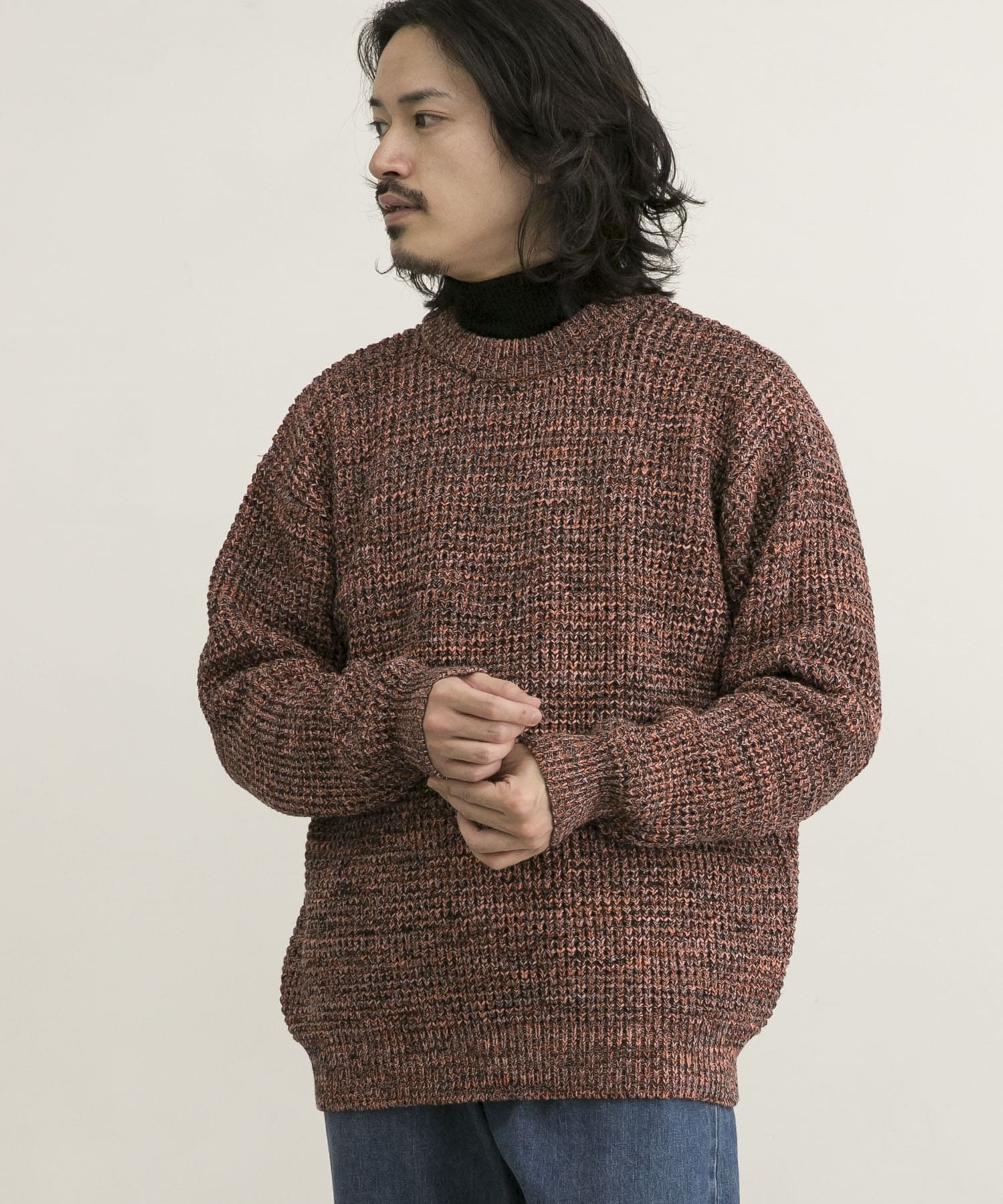 オープンセール 福袋 3Gメランジワッフルクルーネックニット[UR26-12B009]｜URBAN トップス