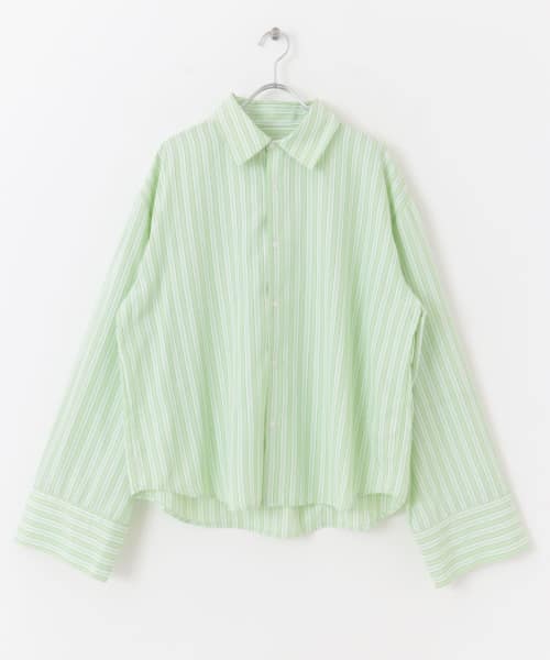 HEYUMM　オーバーサイズストライプシャツ