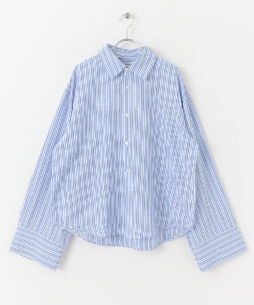 HEYUMM　オーバーサイズストライプシャツ
