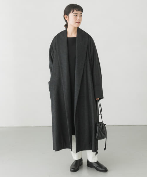 WIRROW　Wool cashmere robe coat