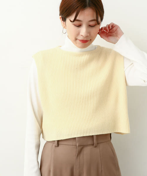mizuiro ind　boat neck short vest