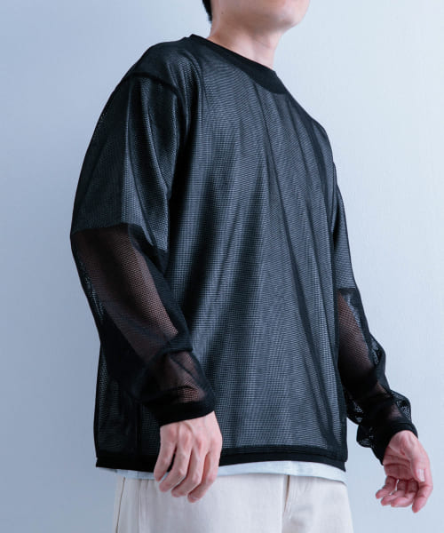 メッシュトップス+Tシャツ レイヤードセット