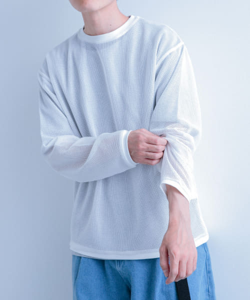 メッシュトップス+Tシャツ レイヤードセット