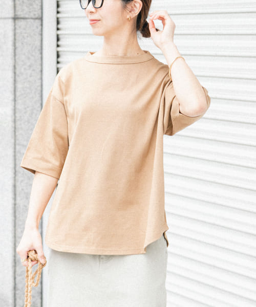 FORK&SPOON　ボトルネック5分袖Tシャツ