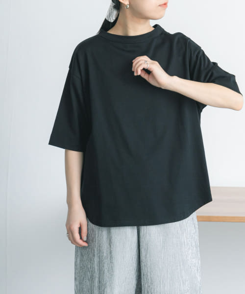 FORK&SPOON　ボトルネック5分袖Tシャツ