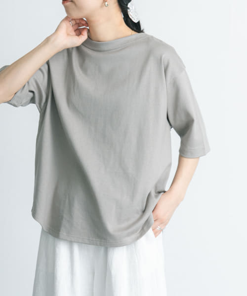 FORK&SPOON　ボトルネック5分袖Tシャツ