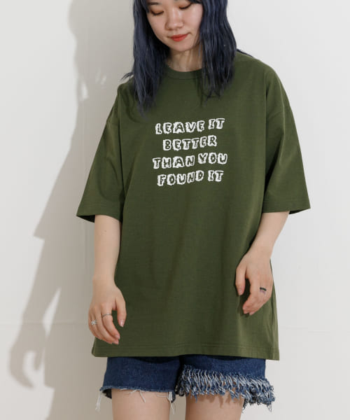 PARKS PROJECT　LEAVE IT FLOWER PRINT T-SHIRTS