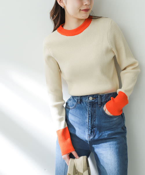 『堀田真由さん着用』バイカラーコンパクトセーター