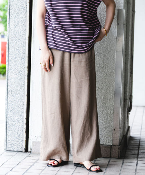 リネンレーヨンワイドパンツ