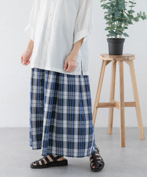 FORK&SPOON　サッカーチェックスカート