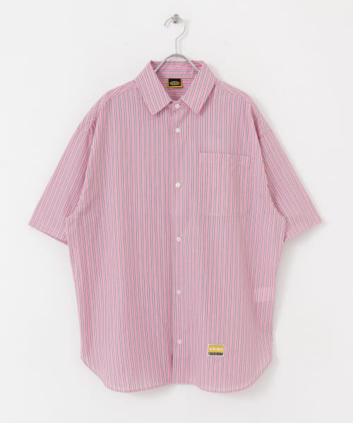 ddp　Stripe Loose Short-Sleeve Shirts