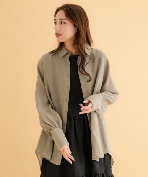 iNtimite　Sheer Dolman Sleeve Shirts