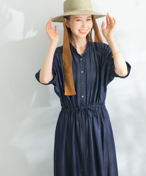 ハーフスリーブデニムワンピース