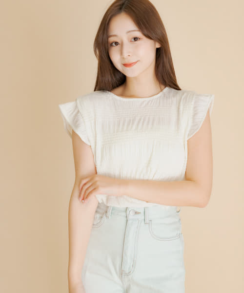 HEYUMM　シャーリングカットトップ