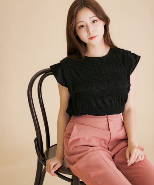 HEYUMM　シャーリングカットトップ